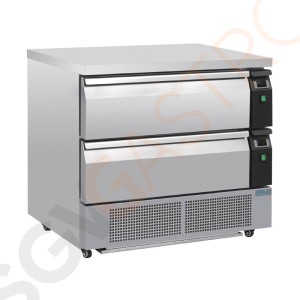 Polar Serie U Unterbaukühl- oder -gefrierschrank mit 2 Schubladen 4 x GN 1/1 460W. Kapazität: 4x 1/1GN. R290 Polar Serie U Unterbaukühl- oder -gefrierschrank mit 2 Schubladen 4 x GN 1/1 460W. Kapazität: 4x 1/1GN. R290