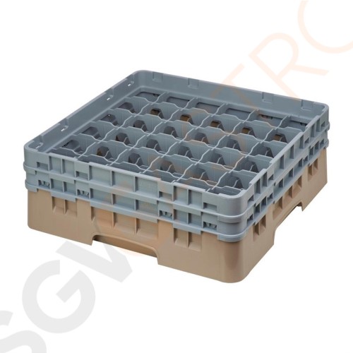 Cambro Gläserspülkorb beige mit 36 Fächern max Glashöhe 13,3cm Größe: 14,3(H) x 50(B) x 50(T)cm