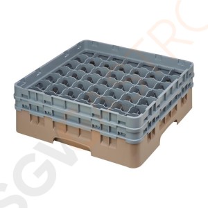Cambro Gläserspülkorb beige mit 49 Fächern max Glashöhe 13,3cm Größe: 14,3(H) x 50(B) x 50(T)cm