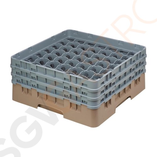 Cambro Gläserspülkorb beige mit 49 Fächern max Glashöhe 17,4cm Größe: 22,5(H) x 50(B) x 50(T)cm