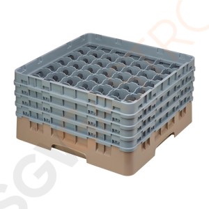Cambro Gläserspülkorb beige mit 49 Fächern max Glashöhe 21,5cm Größe: 26,7(H) x 50(B) x 50(T)cm