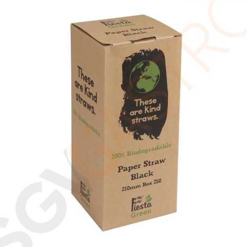Fiesta Green Kompostierbare Papiertrinkhalme schwarz 210(L)mm | 250 Stück