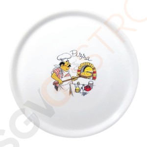 Saturnia Porzellan Pizzateller 33cm mit Verzierung 33(Ø)cm