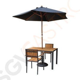 Bolero Stahl- und Akazienholzstühle mit Armlehnen Stahlgestell | Sitzfläche und Lehne aus Holz | Sitzhöhe: 45cm | 4 Stück