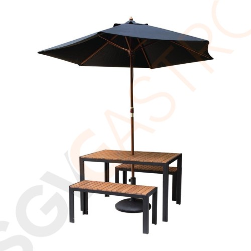 Bolero Stahl- und Akazienholzbänke 100cm Stahlgestell | Sitzfläche aus Holz | Größe: 45(H) x 100(B) x 35(T) | 2 Stück Bolero Stahl- und Akazienholzbänke 100cm Stahlgestell | Sitzfläche aus Holz | Größe: 45(H) x 100(B) x 35(T) | 2 Stück