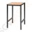 Bolero quadratischer Stahl- und Akazienholz Bartisch Stahlgestell | Tischplatte aus Holz | 100(H) x 60(B) x 60(T) | 