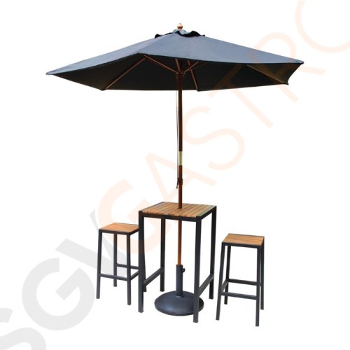 Bolero Stahl- und Akazienholz Barhocker Stahlgestell | Sitzfläche aus Holz | Sitzhöhe: 75cm | 2 Stück