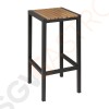 Bolero Stahl- und Akazienholz Barhocker Stahlgestell | Sitzfläche aus Holz | Sitzhöhe: 75cm | 2 Stück