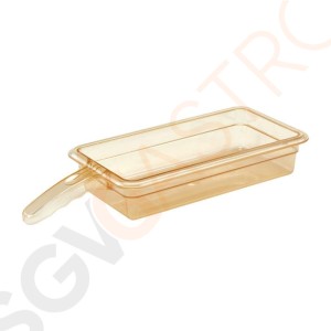 Cambro hitzebeständiger GN 1/3 Behälter mit Griff 65mm GN 1/3 | 65mm tief | Kapazität: 2,4L Cambro hitzebeständiger GN 1/3 Behälter mit Griff 65mm GN 1/3 | 65mm tief | Kapazität: 2,4L