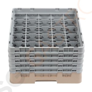 Cambro Gläserspülkorb beige mit 25 Fächern max Glashöhe 25,7cm Größe: 30,8(H) x 50(B) x 50(T)cm