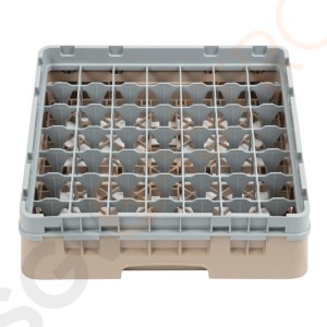 Cambro Gläserspülkorb beige mit 49 Fächern max Glashöhe 9,2cm Größe: 14,3(H) x 50(B) x 50(T)cm