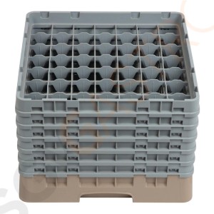 Cambro Gläserspülkorb beige mit 49 Fächern max Glashöhe 29,8cm Größe: 34,9(H) x 50(B) x 50(T)cm