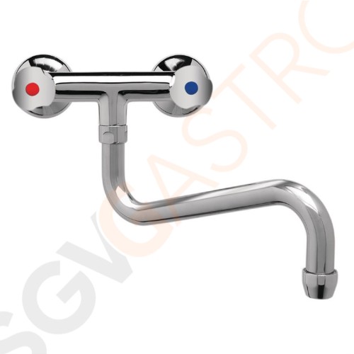 Professioneller Duoblock Mischhahn zur Wandmontage mit Drehknöpfen und tiefem Auslauf 20cm DY389 | Tiefer Auslauf 1,8(Ø)cm | Länge: 20cm Professioneller Duoblock Mischhahn zur Wandmontage mit Drehknöpfen und tiefem Auslauf 20cm DY389 | Tiefer Auslauf 1,8(Ø)cm | Länge: 20cm