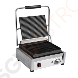 Buffalo Bistro Kontaktgrill einzel groß gerillt/gerillt Leistung: 2,2kW. Groß. Gerillte obere und untere Platten