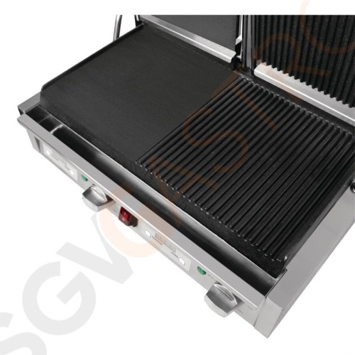 Buffalo Kontaktgrill doppel glatt/gerillt Leistung: 2,9kW. Doppelter Grill. Gerillte und flache Platten