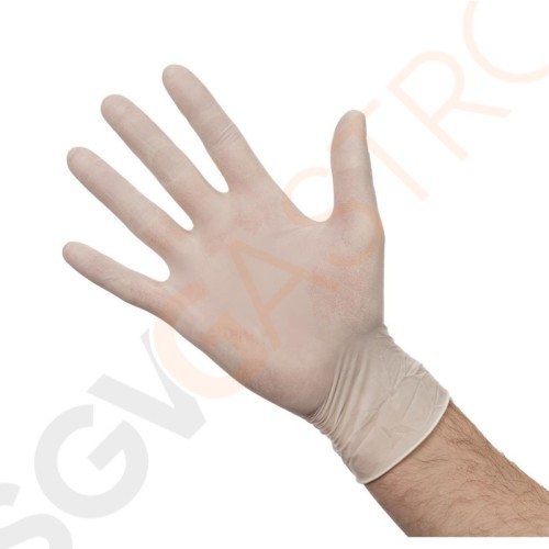 Gepuderte Latexhandschuhe weiß L Größe: L. Verpackungseinheit: 100