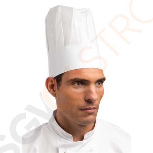 Einweg-Kochmütze Papier Größe: Einheitsgröße. Unisex. Farbe: Weiß. 50er Pack.