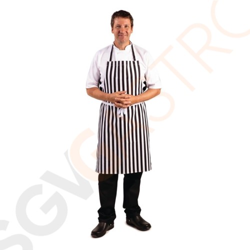 Whites Latzschürze schwarz-weiß gestreift Latzschürze schwarz-weiß gestreift. Whites Latzschürze schwarz-weiß gestreift Latzschürze schwarz-weiß gestreift.