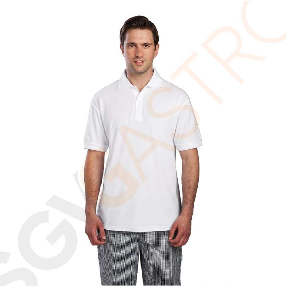 Unisex Poloshirt weiß S Poloshirt weiß, Größe S.