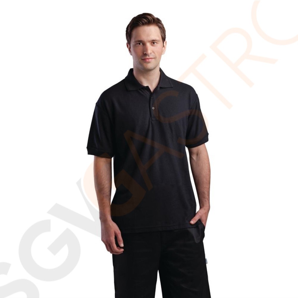 Unisex Poloshirt schwarz L Poloshirt schwarz, Größe L.