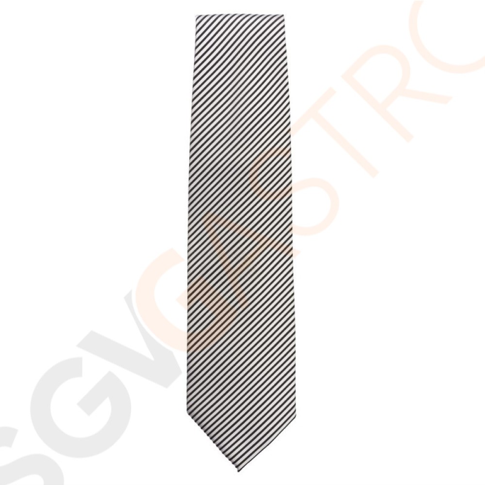 Uniform Works Krawatte silber-schwarz gestreift Krawatte silber gestreift.
