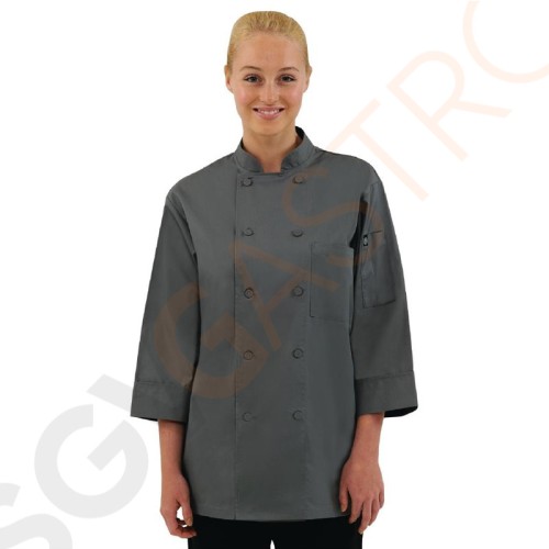 Chef Works Unisex Kochjacke grau XL Größe: XL. Unisex. Farbe: Grau. Dreiviertelarm.