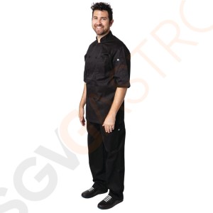 Chef Works Montreal Kochjacke kurze Ärmel schwarz M Größe: M | Brustumfang: 102 - 107cm