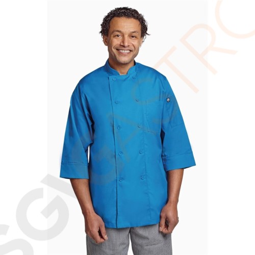 Chef Works Unisex Kochjacke blau S Größe: S. Unisex. Farbe: Blau. Dreiviertelarm.