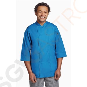Chef Works Unisex Kochjacke blau XL Größe: XL. Unisex. Farbe: Blau. Dreiviertelarm.