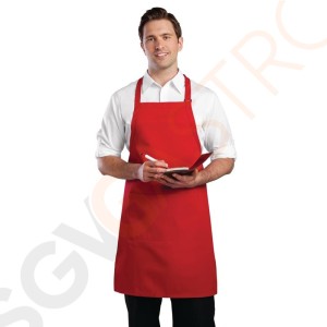 Chef Works verstellbare Latzschürze rot Farbe: Rot. Einheitsgröß.
