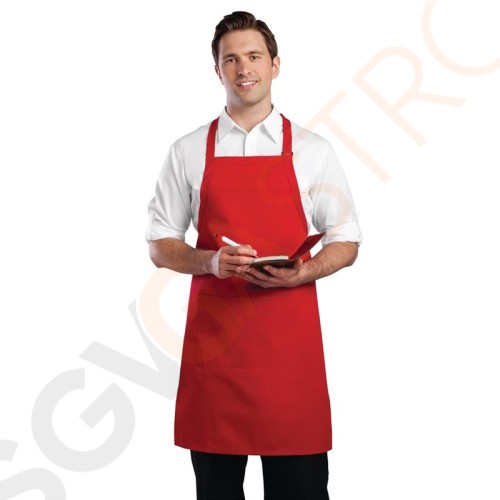 Chef Works verstellbare Latzschürze rot Farbe: Rot. Einheitsgröß. Chef Works verstellbare Latzschürze rot Farbe: Rot. Einheitsgröß.