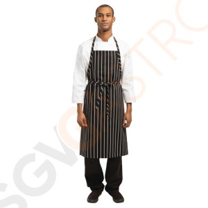 Chef Works Premium Latzschürze schwarz-weiß gestreift Farbe: schwarz und weiß gestreift