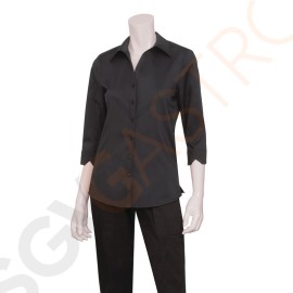 Uniform Works Damen Stretch Hemdbluse dreiviertelarm schwarz XL Größe: XL. Farbe: Schwarz