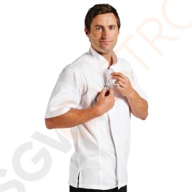 Chef Works Springfield Herrenkochjacke kurze Ärmel weiß XL Größe: XL | Brustumfang: 122-127cm | Herren