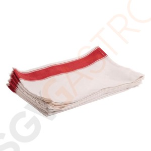 Olympia Gastro Servietten mit rotem Rand 35 x 50cm 35 x 50cm | 100% Baumwolle | roter Rand