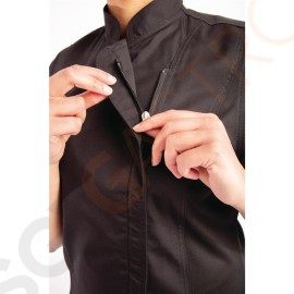Chef Works Springfield Kurzärmelige Reißverschlusskochjacke Damen schwarz L Größe: L | Brustumfang: 107-112cm