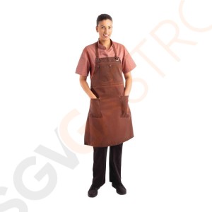 Chef Works Urban Dorset kurze Schürze rostbraun Farbe: Rostbraun | Material: 100% Baumwolle | Größe: 76,5 (B) x 86,5 (L)cm