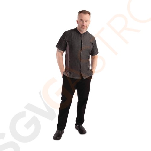 Chef Works Urban Tribeca Denim Kochjacke mit Druckknopfverschluss kurzarm grau XL Brustumfang: 122-127cm | Größe: XL Chef Works Urban Tribeca Denim Kochjacke mit Druckknopfverschluss kurzarm grau XL Brustumfang: 122-127cm | Größe: XL