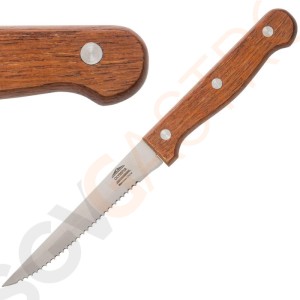 Olympia Steakmesser mit Holzgriff 11,5cm 12 Stück | Blattlänge: 11,5cm | Holz und Edelstahl 18/0