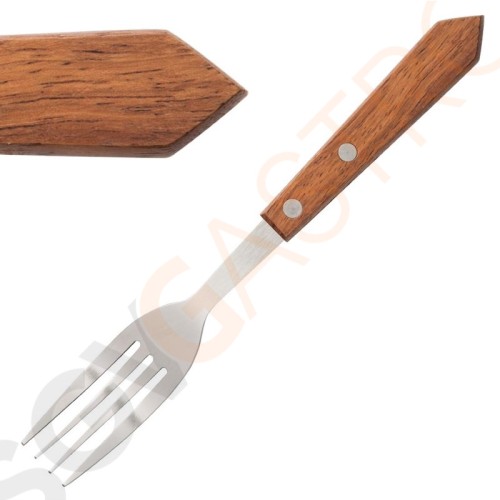 Olympia Steakgabeln mit Holzgriff 12 Stück | 20(L)cm | Holz und Edelstahl 18/0