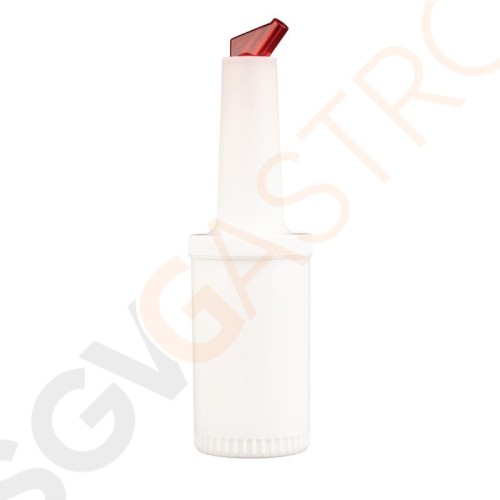 Vogue Pour-Master Cocktailflasche rot Mit Ausgießer | Kapazität: 1L | Kunststoff | rot