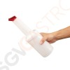 Vogue Pour-Master Cocktailflasche rot Mit Ausgießer | Kapazität: 1L | Kunststoff | rot