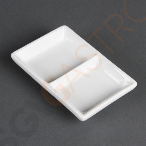 Olympia Whiteware zweifache Präsentierschalen 12 Stück | 10 x 6cm | Porzellan