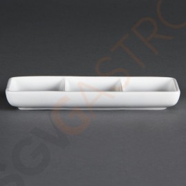Olympia Whiteware dreifache Präsentierschalen 12 Stück | 15 x 6,25cm | Porzellan