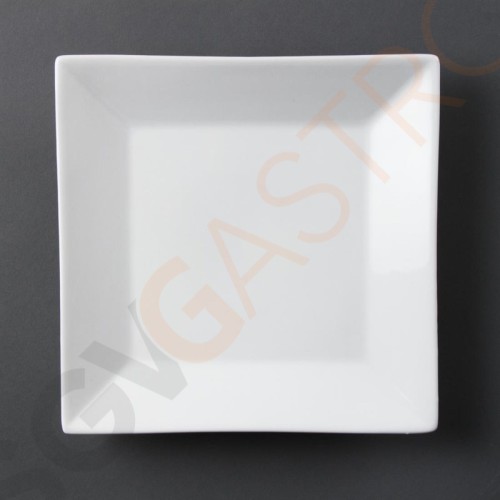 Olympia Whiteware quadratische Teller 25cm 6 Stück | 25 x 25cm | Porzellan