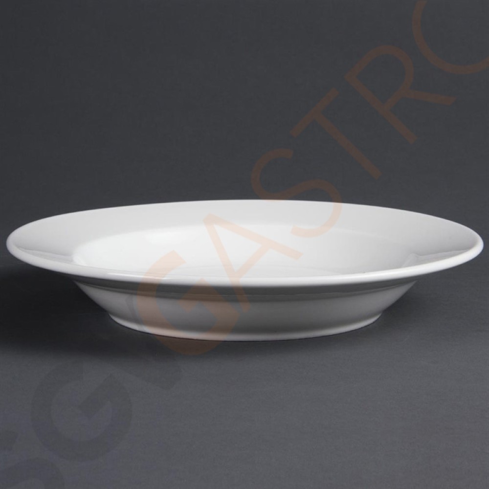 Olympia Whiteware tiefe runde Teller 27cm 6 Stück | 27(Ø)cm | Porzellan