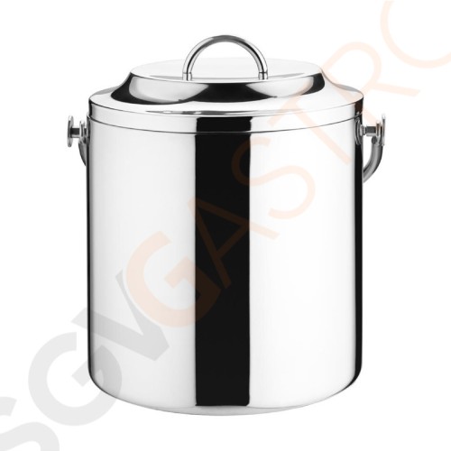 Olympia Eiseimer mit Deckel 3,3L Isoliert | Kapazität: 3,3L | 23(H) x 18(Ø)cm | Edelstahl