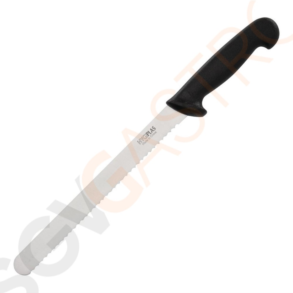 Hygiplas Fleischmesser gezahnt 25cm schwarz Fleischmesser | 25cm | 120 gr