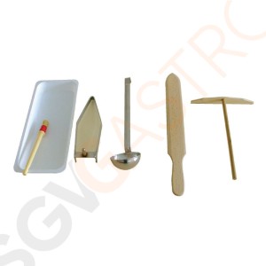 Krampouz Zubehörsatz für Crêpes 6 Zubehöre | inklusive Schöpfkelle aus Edelstahl