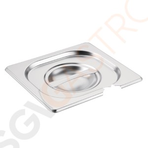 Vogue Deckel mit Löffelaussparung für GN-Behälter GN1/6 GN1/6. Inklusive Löffelaussparung. Material: Edelstahl.